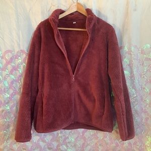 Uniqlo Fleece Jacket Purple/Pink/Wine women’s size large